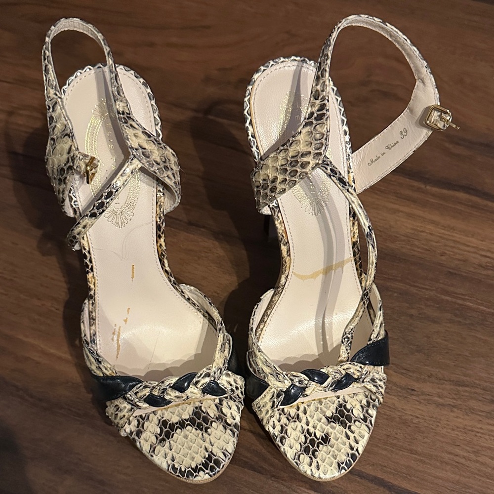 Ellie Tahari Elegant Snakeskin Patterned Women's high heel Sandals